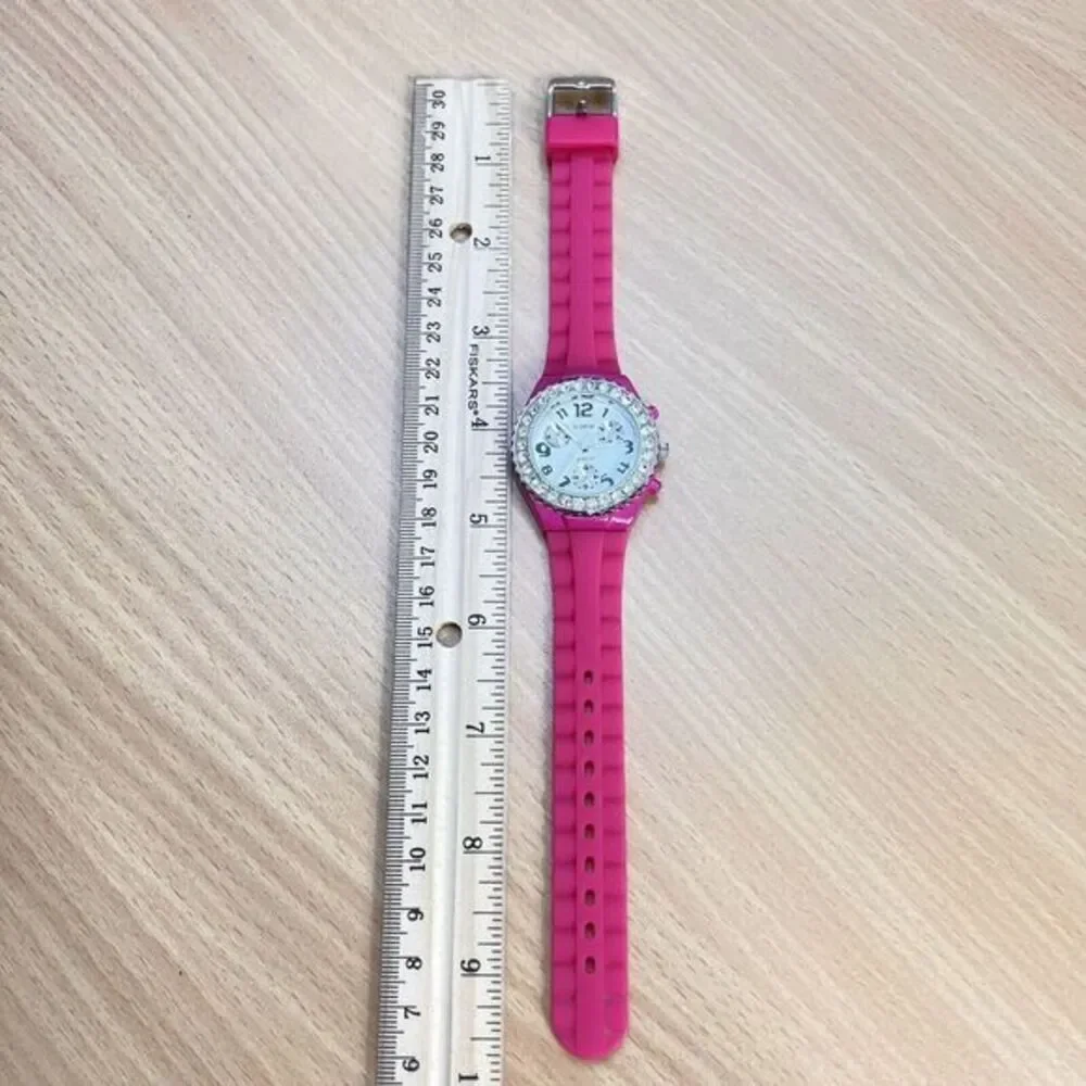 SOPHIE Women's Wristwatch Pink/White‎ Silicone Band Japan Movt Rhinestones